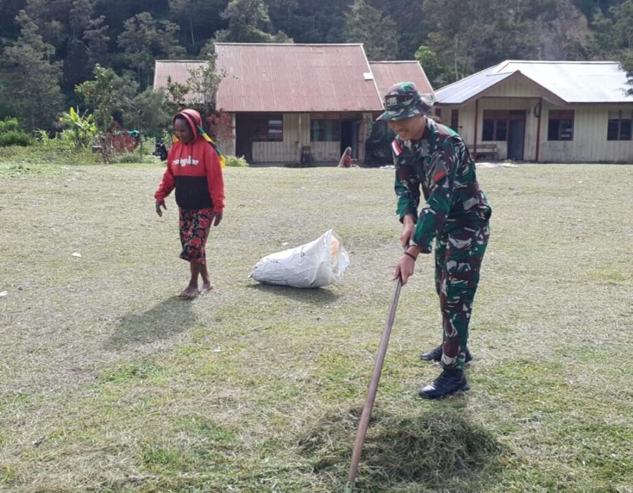 Aksi Satgas Yonif Raider 200 BN Menyambut HUT RI Ke 78 Di Distrik Kurima