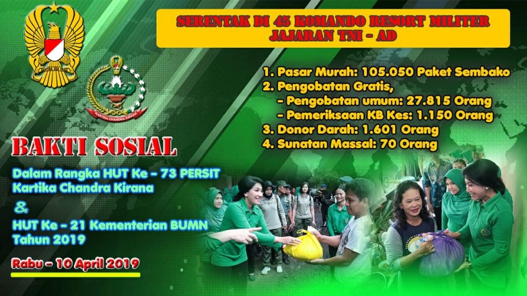 Hadiri Baksos serentak di 45 korem pada Rabu 10 April 2019 Hadiri Baksos serentak di 45 korem pada Rabu 10 April 2019
