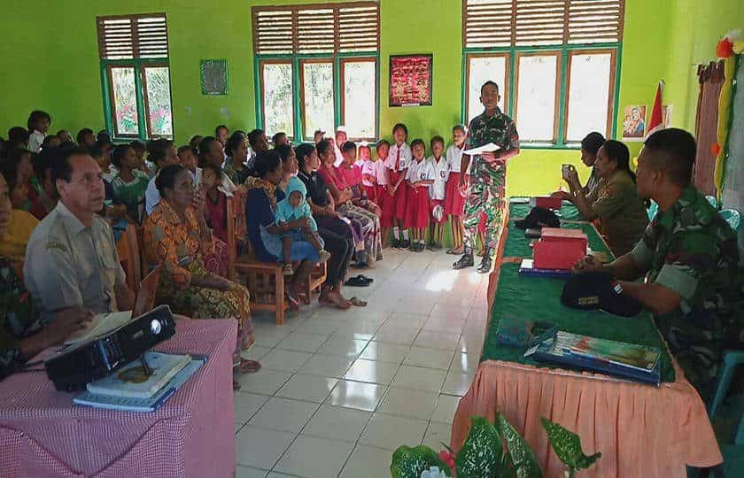 Cegah Penyakit Berbahaya Di Perbatasan Ri-rdtl, Satgas Yonif 408 Sosialisasi Cacar Monyet