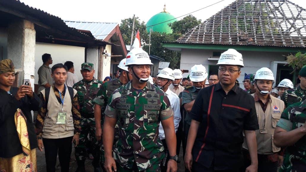 Kasad : Tni Ad Siap Bantu Pemda Ntb Sukseskan Rehabilitasi Dan Rekonstruksi Rumah Pasca Gempa.