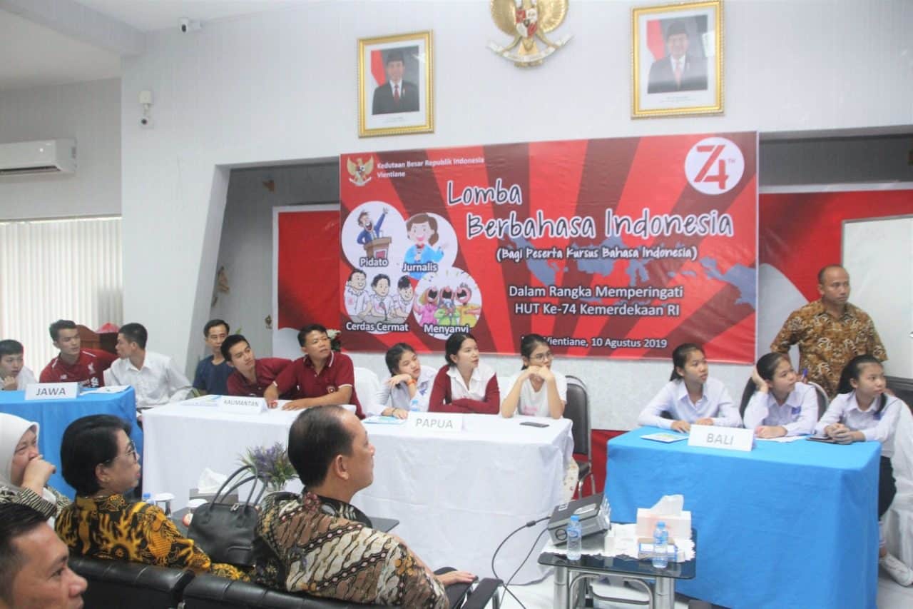 Rayakan HUT ke-74 Kemerdekaan RI, Athan dan Kedubes RI Gelar Lomba Bahasa Indonesia di Vientiane
