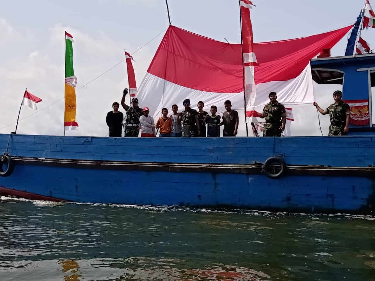 Cinta Tanah Air, Satgas Pamtas Yonif 600 Gelar 30 Kapal Pawai Bendera