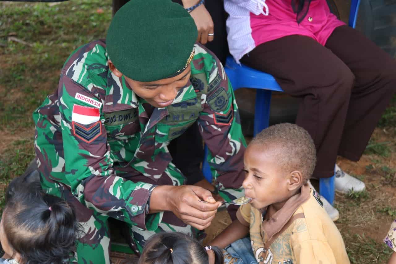 Bubur Kacang Hijau, Satgas Yonif MR 411 Peduli Gizi Anak Merauke