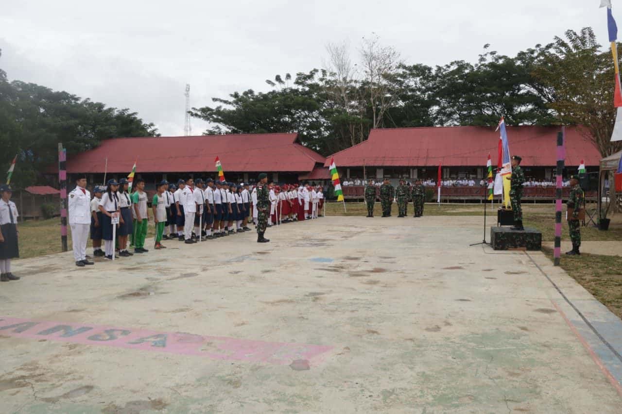 Meriahkan HUT ke-74 TNI, Satgas Pamtas Yonif R 303 Gelar Lomba Antar Pelajar Se-Mahulu