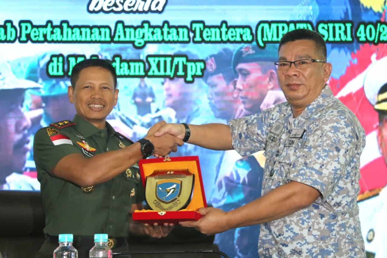 Pangdam XII/Tpr Terima Kunjungan Siswa Maktab Pertahanan Angkatan Tentera Siri 40/2020 Malaysia