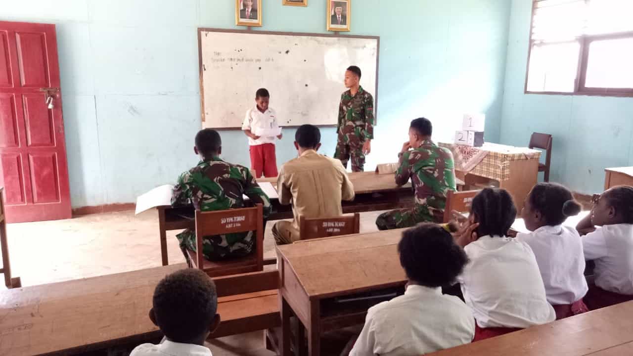 Maknai Sumpah Pemuda, Satgas Yonif 411 Bentuk Karakter Anak-anak Berani dan Percaya Diri