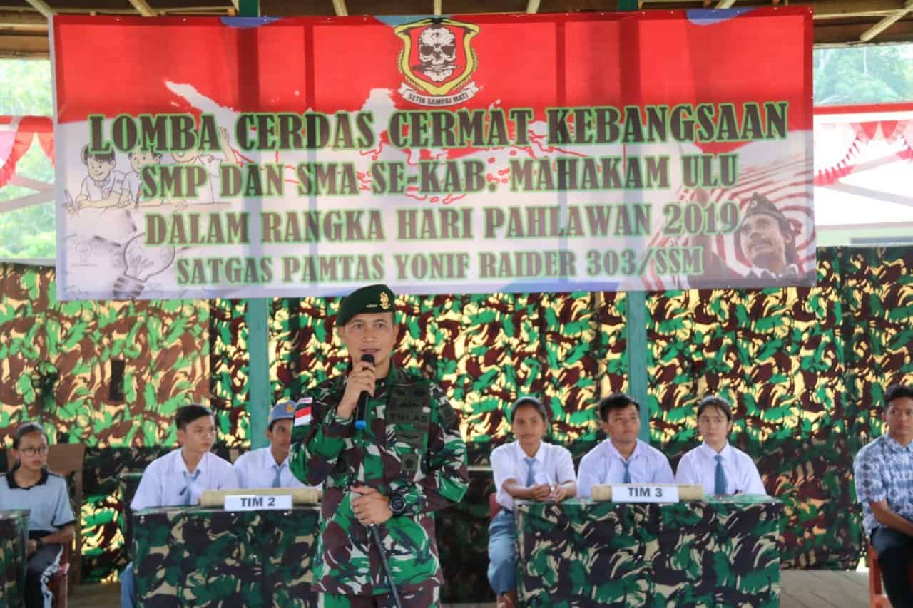 Hormati Pahlawan, Satgas Pamtas Yonif Raider 303/SSM Gelar Cerdas Cermat