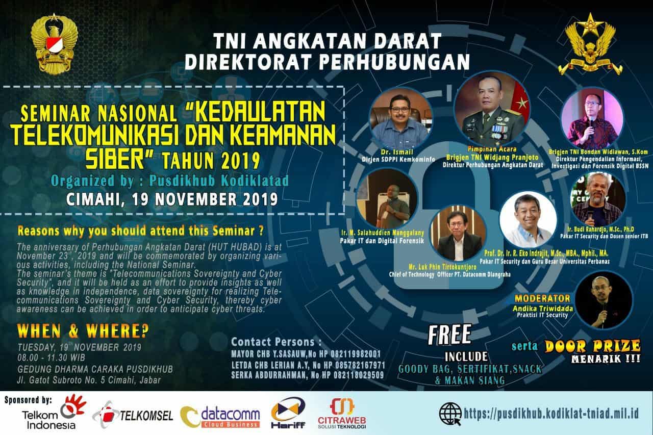 Seminar Nasional “Kedaulatan Telekomunikasi dan Keamanan SIBER” Tahun 2019