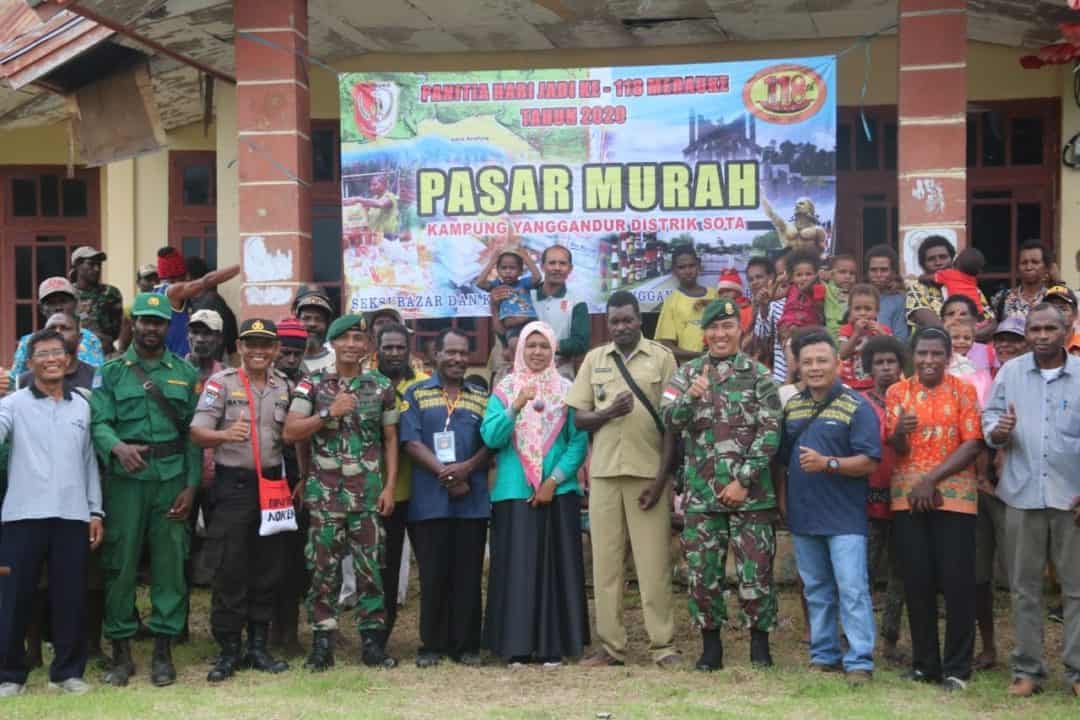 Pasar Murah Satgas Yonif 411 Ringankan Beban Hidup Warga Papua