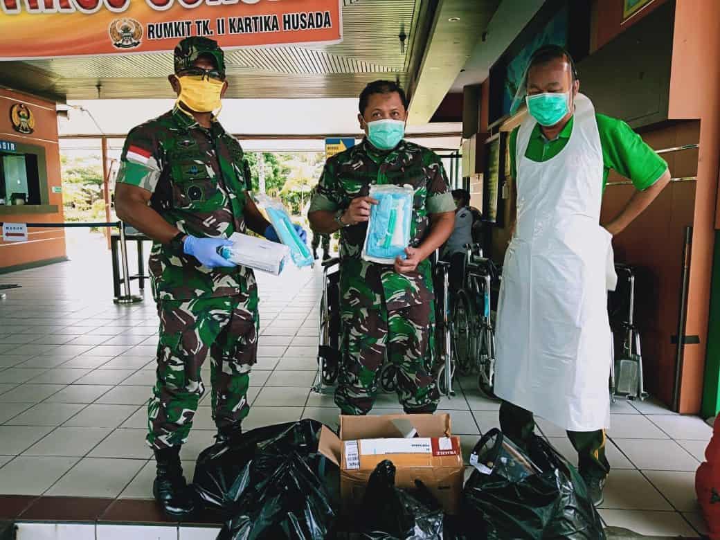 Tak Diduga, Tali Kolor Paldam XII/Tpr Atasi Kebutuhan APD (Face Shield) di Pontianak