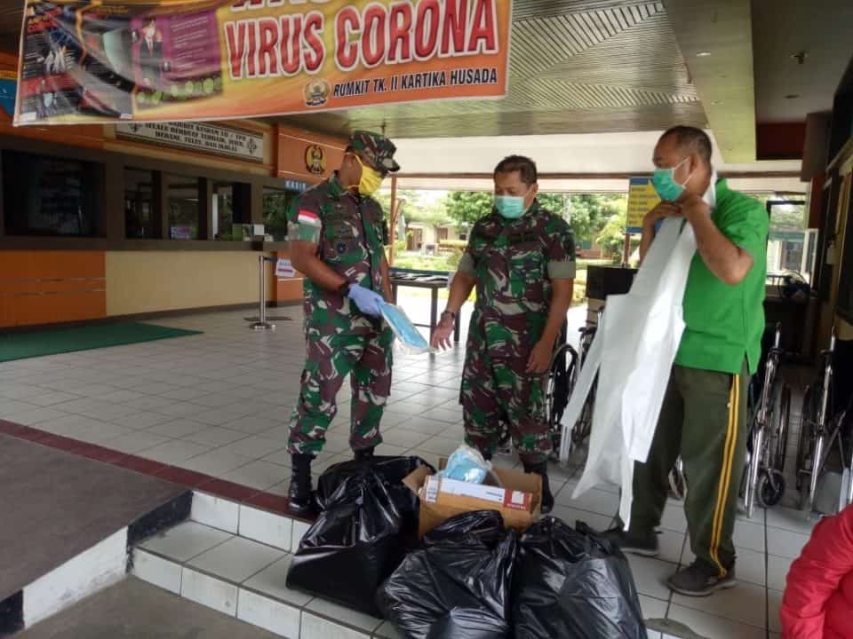 Tak Diduga, Tali Kolor Paldam XII/Tpr Atasi Kebutuhan APD (Face Shield) di Pontianak