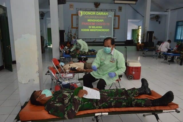 Donor Darah Kodim 0802, Antisipasi Stok di PMI Ponorogo