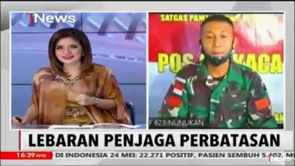 Lebaran Virtual, Kado Idul Fitri TNI AD Bagi Satgas Yonif 623 Dengan Keluarga