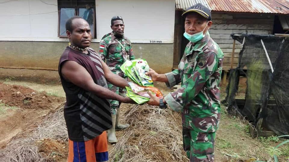 Bibit Sayur, Satgas Yonif 406 Tingkatkan Ekonomi Warga Papua