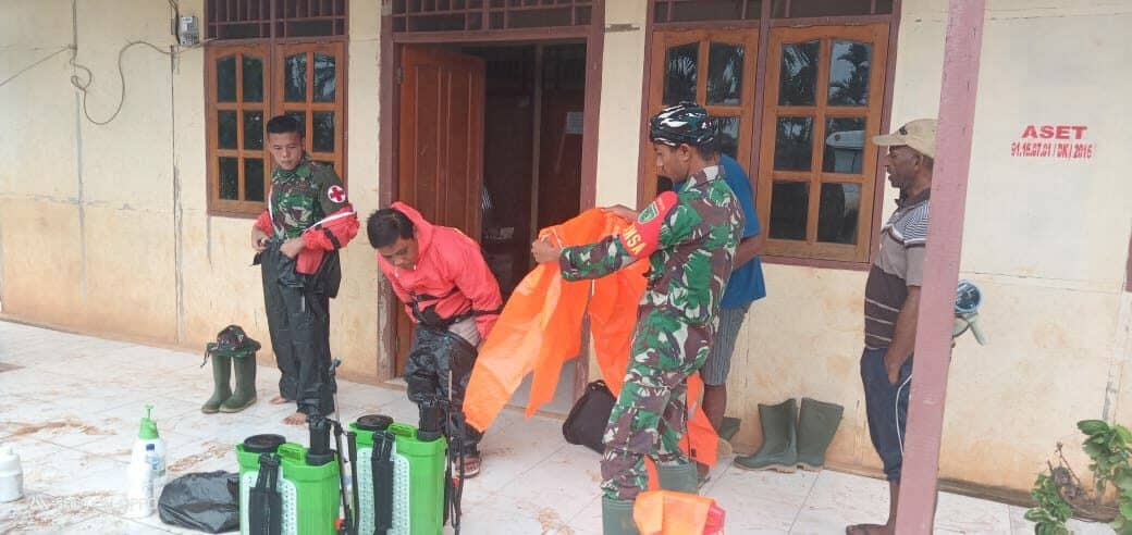 Putus Mata Rantai Covid-19 di Papua, Satgas Yonif 406 Disinfektan Boven Digoel