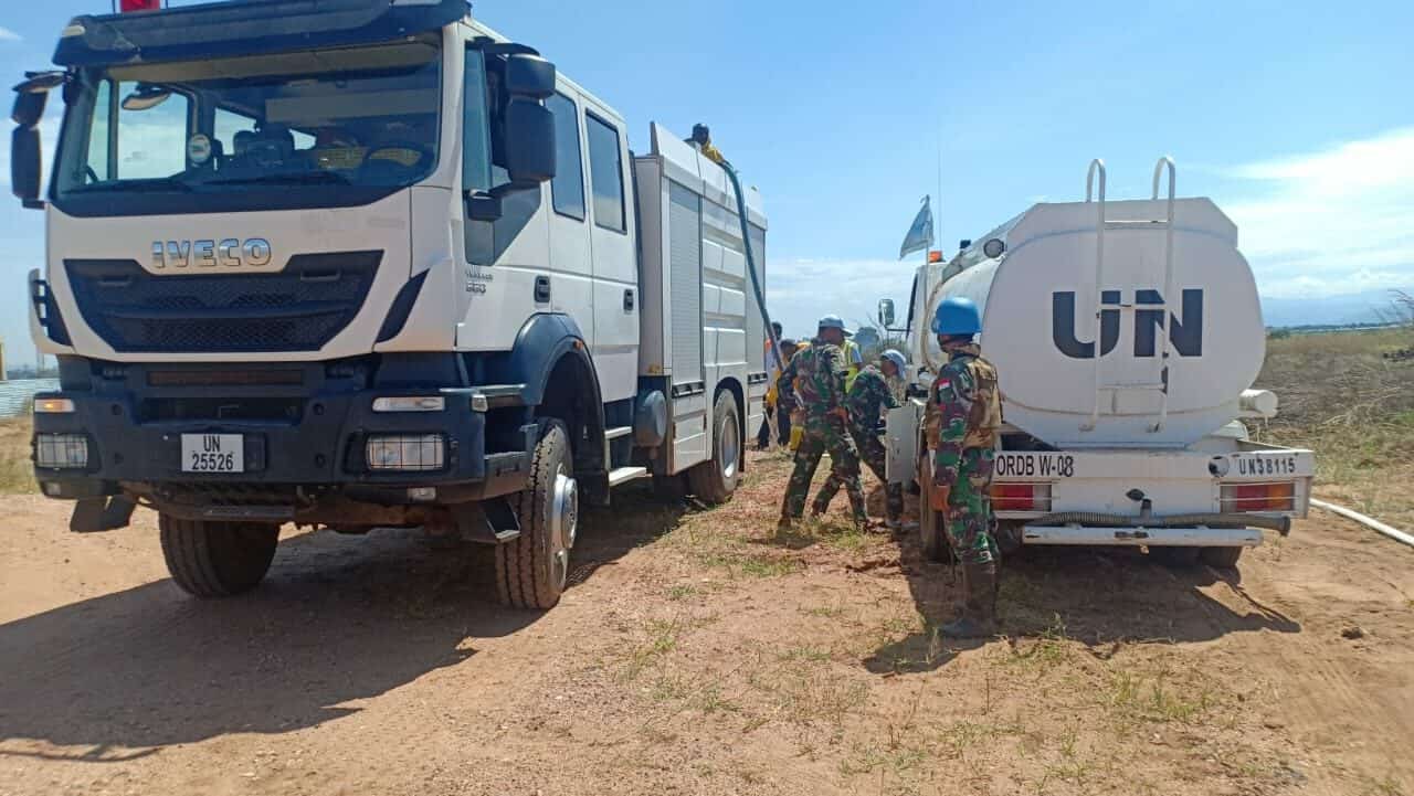Terbakar di Airops, Satgas Indo RDB MONUSCO Selamatkan Aset UN di Kongo