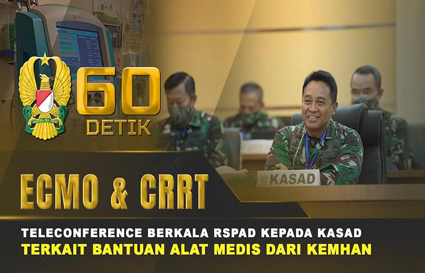 Teleconference Kasad Bersama RSPAD Terkait Bantuan Alat Medis Dari Kemhan I 60″ TNI AD