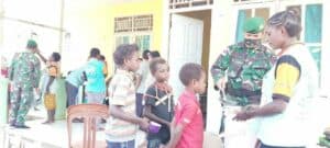 Pelihara Imunitas Balita Papua, Satgas Yonif 125 Gelar Kegiatan Posyandu