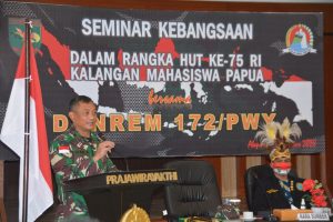 Gelar Seminar Kebangsaan, Korem 172/PWY Ajak Mahasiswa Berperan Selesaikan Konflik di Papua