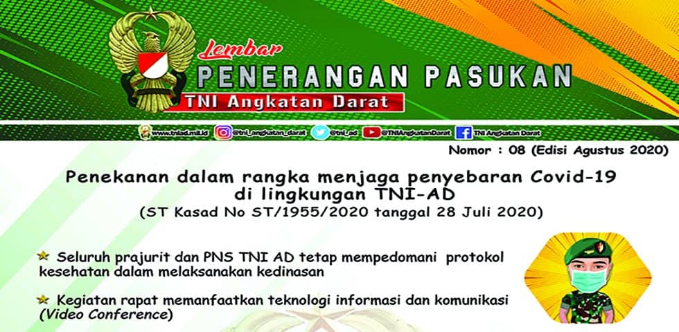 Penekanan dalam Rangka Menjaga Penyebaran Covid-19 di Lingkungan TNI-AD