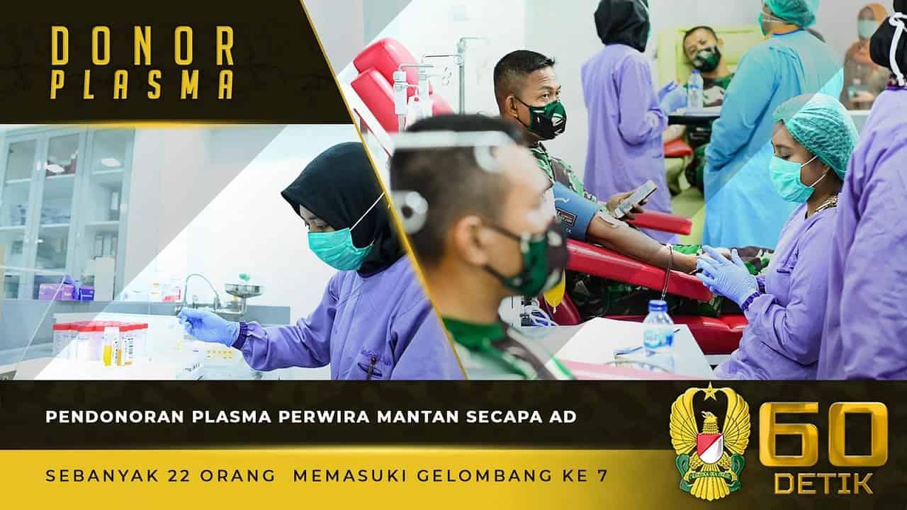 Gelombang ke-7 Pendonoran Plasma Perwira Mantan Secapa AD di RSPAD Sebanyak 22 Orang