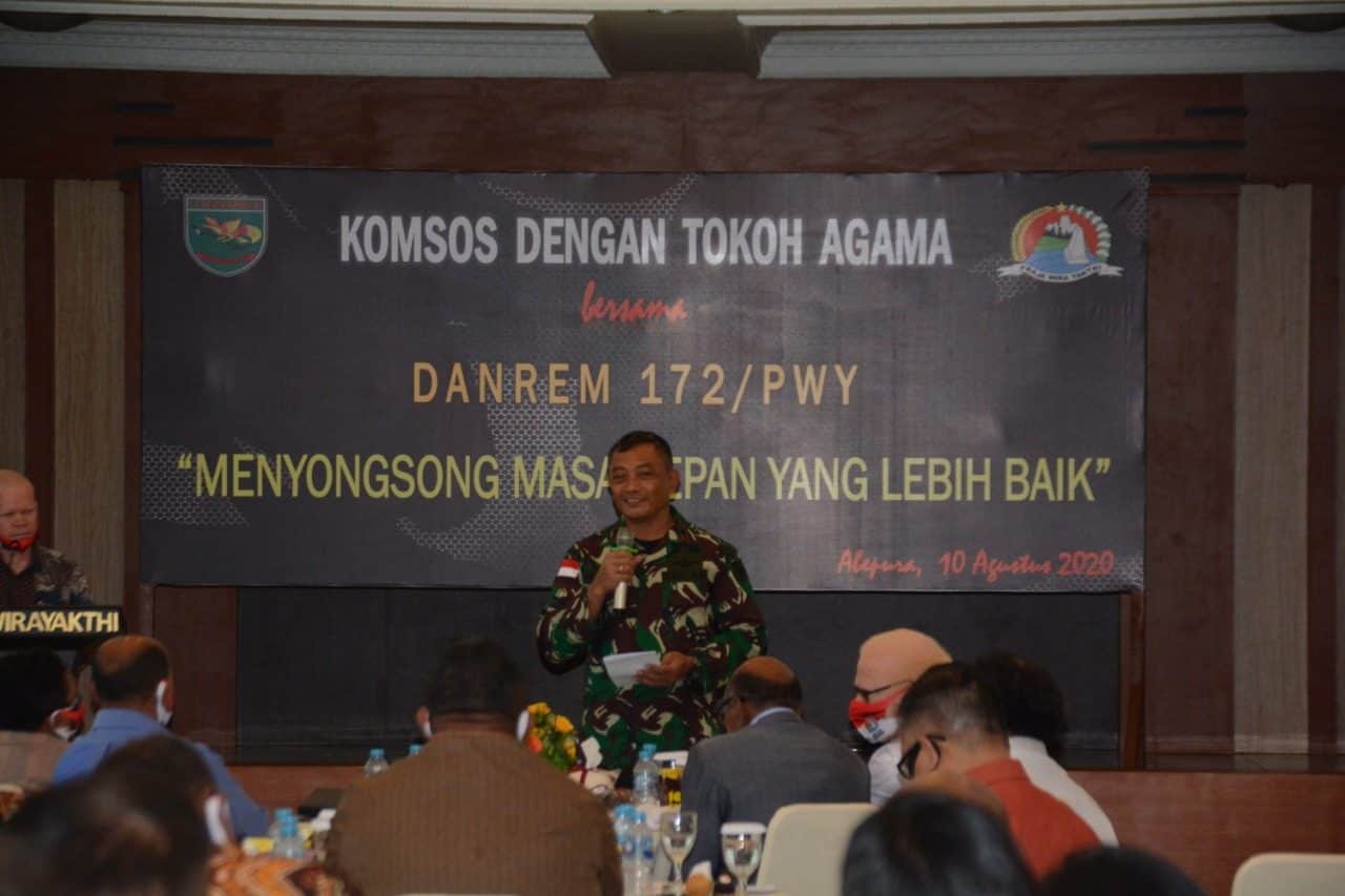 Wujudkan Papua Tanah yang Damai, Korem 172 Gelar Pertemuan Dengan Tokoh Gereja Se-Jayapura