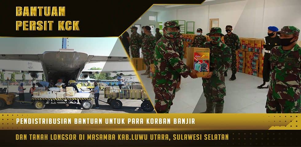 Pendistribusian Bantuan Kasad dan Ketum Persit KCK kepada Korban Bencana Alam di Luwu Utara
