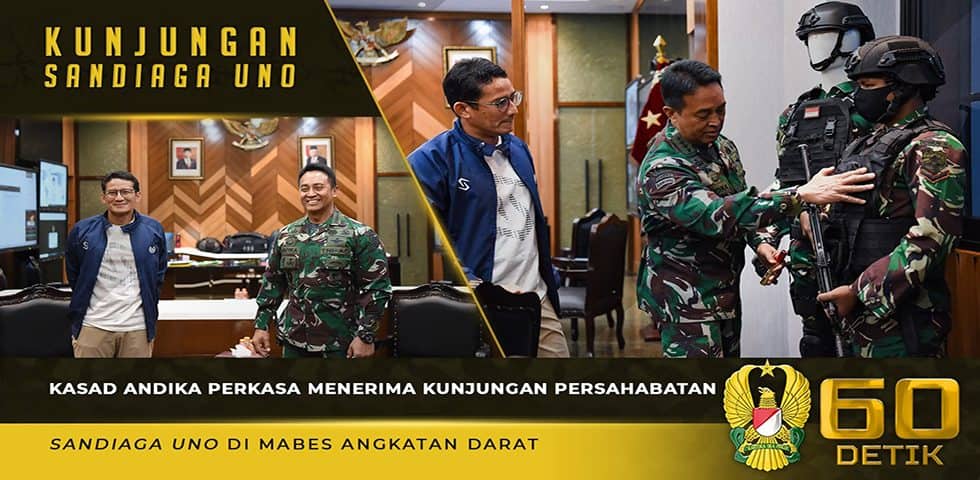 Kasad Andika Perkasa Menerima Kunjungan Sandiaga Uno