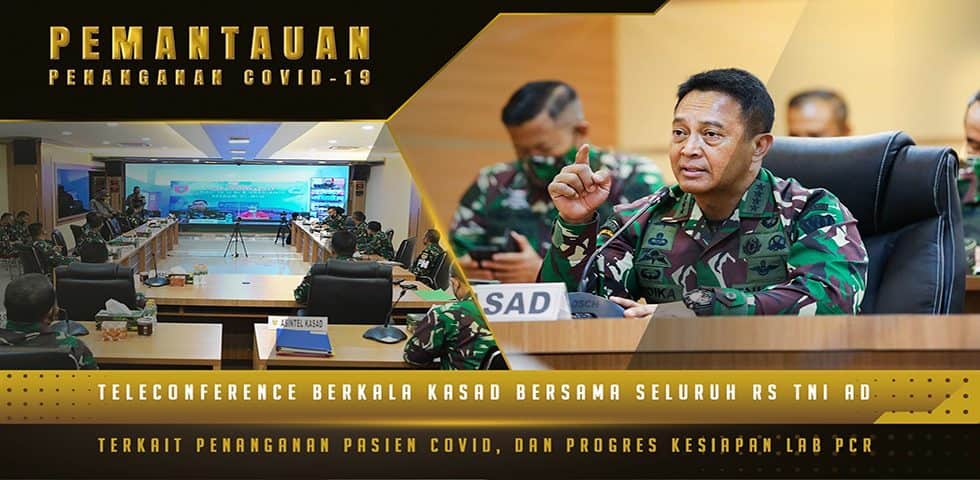 Teleconference Kasad dengan RS TNI AD, Memantau Keadaan Istri dari Prajurit yang Terdampak Covid-19⁣⁣⁣