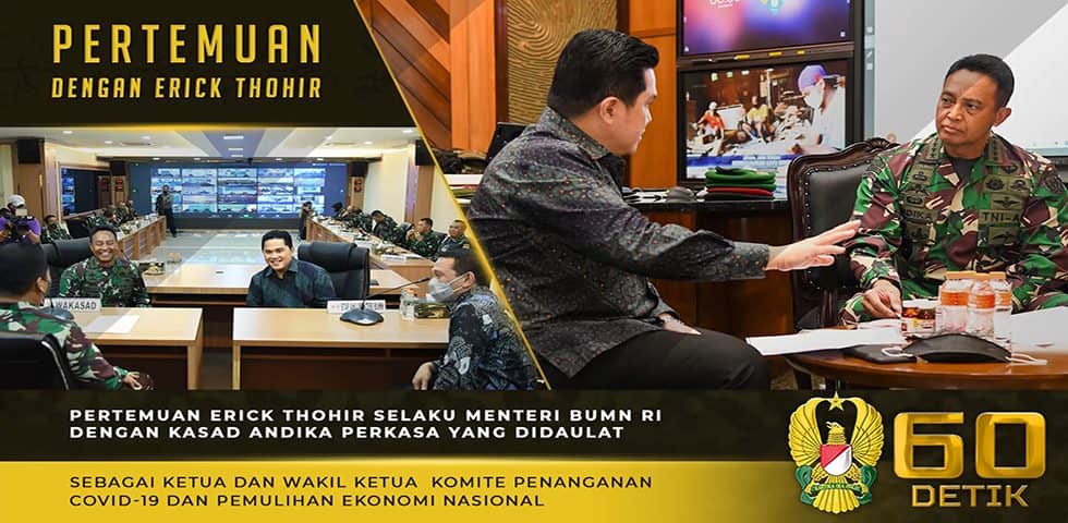 Kasad Dipilih sebagai Wakil Ketua Komite Penanganan Covid-19 Dampingi Erick Thohir