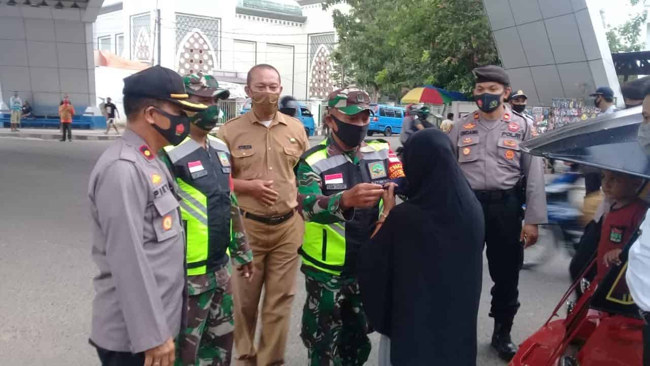 Bersama Tiga Pilar, Korem 133/NWB Gelar Penegakan Disiplin Cegah Covid-19 di Gorontalo