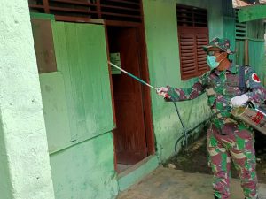 Semprotkan Insektisida, Kiat Satgas Yonif 312/KH Cegah Malaria di Papua