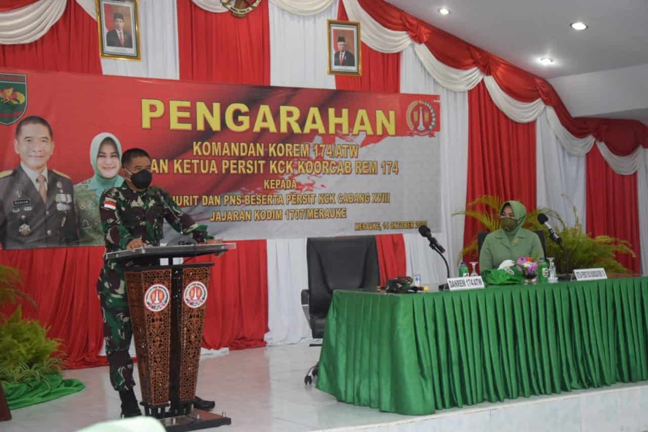 Danrem 174 Merauke Ajak Seluruh Prajurit dan Persit Kodim 1707 Merauke Jaga Netralitas TNI Dalam Pilkada