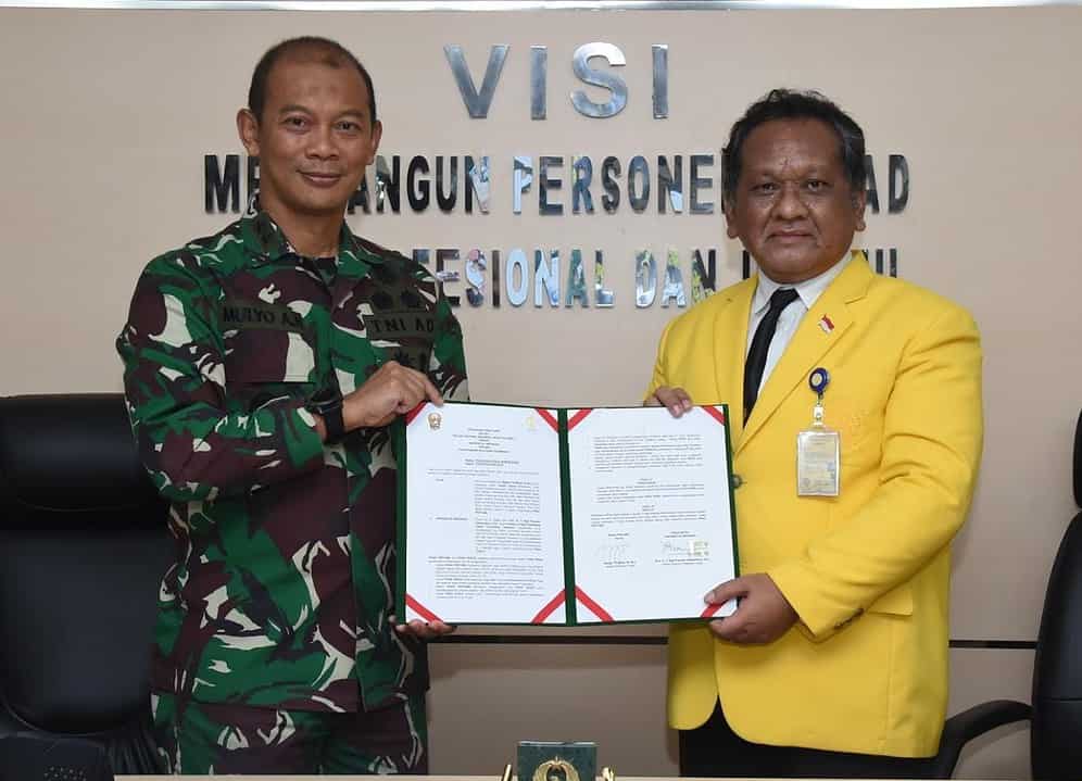 Acara Penandatanganan Perjanjian Kerjasama TNI AD dengan Universitas Indonesia tentang Pelatihan Kehumasan