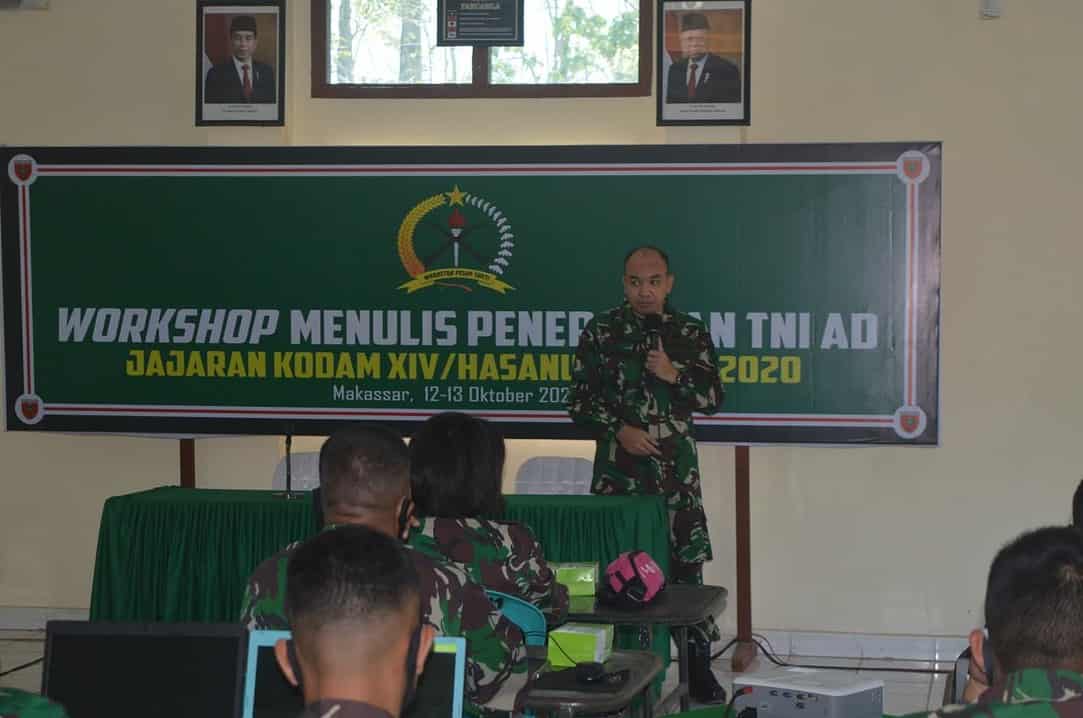 Dispenad Menggelar Workshop Penulisan Berita Penerangan TNI AD Jajaran Kodam XIV/Hasanuddin