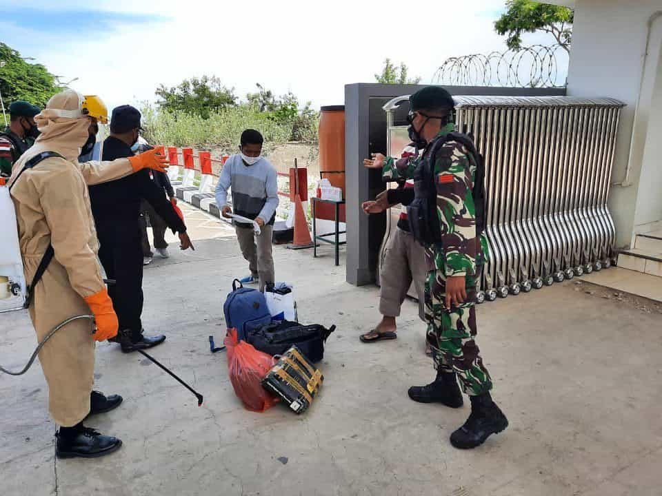 Di PLBN Motaain, Satgas Tetap Laksanakan Protokol Kesehatan Bagi Pelintas Batas