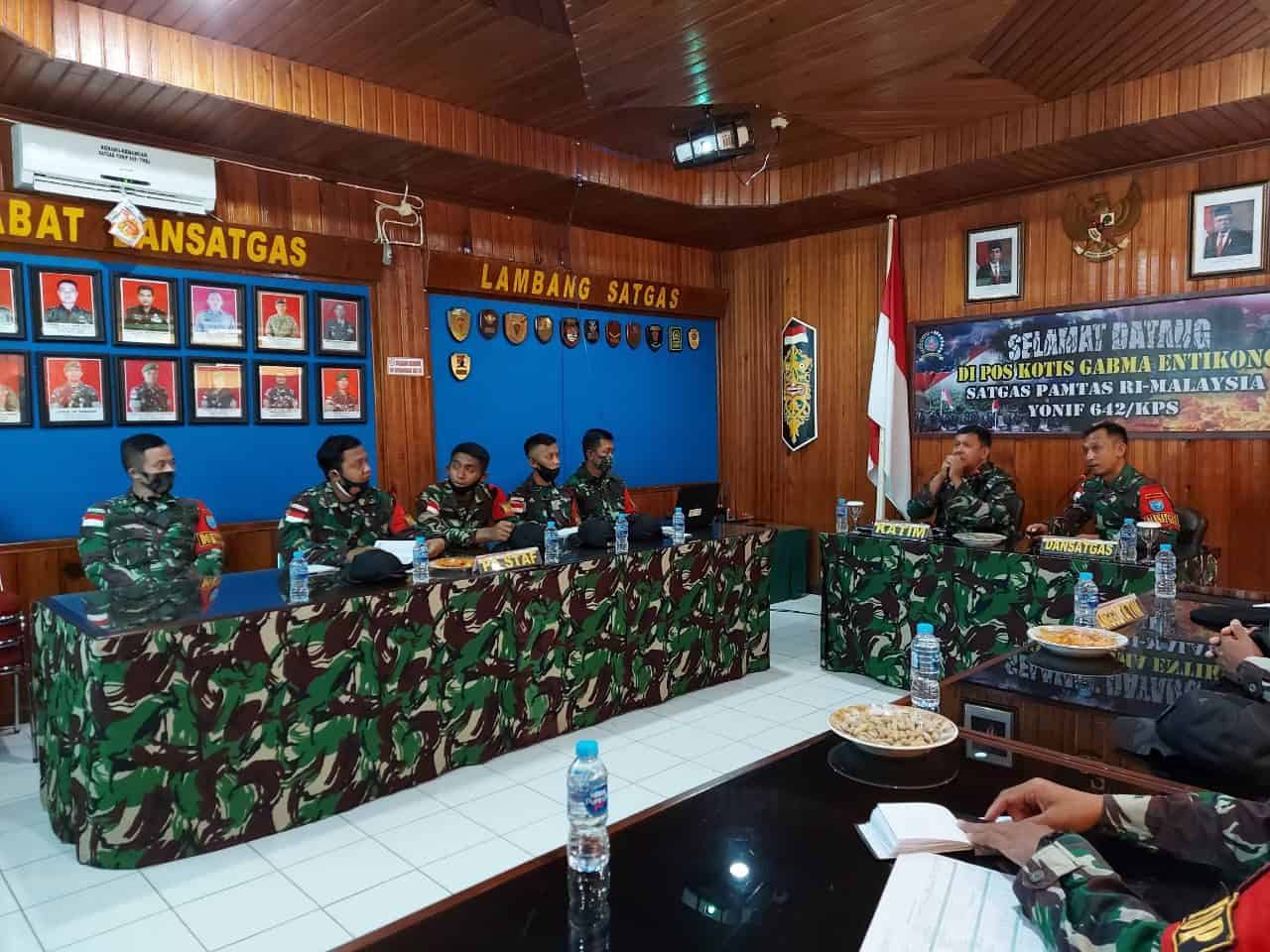 Satgas Yonif 642/Kps Terima Kunjungan Kerja Dari Ditjen Strahan Kemhan