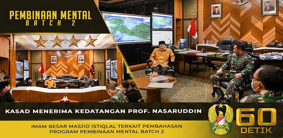 Kasad Menerima Kedatangan Prof. Nasaruddin Umar Terkait Pembahasan Program Pembinaan Mental Batch 2