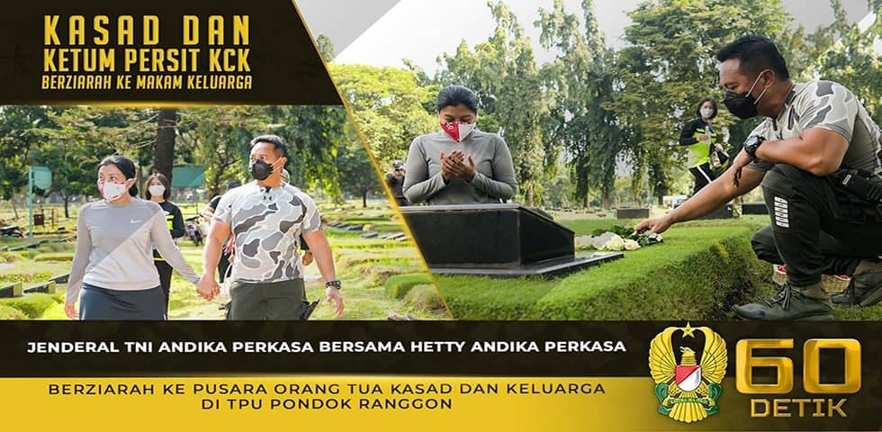 Kasad Bersama Ibu Hetty Andika Perkasa Berziarah ke Pusara Orang Tua Kasad dan Keluarga