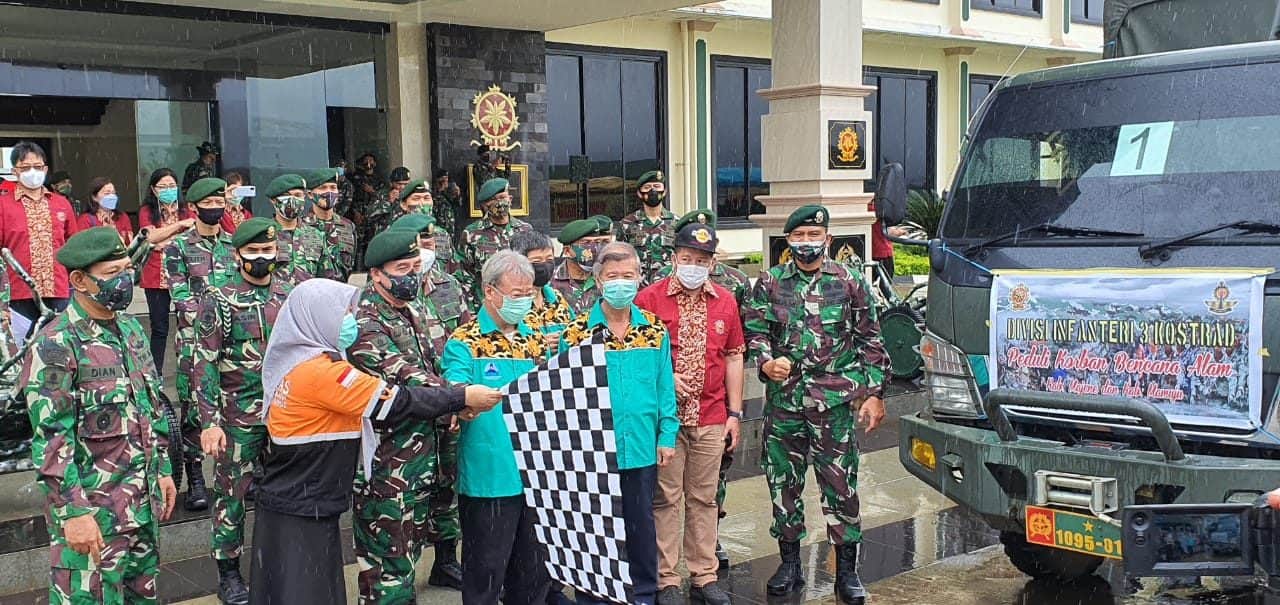 Peduli Kemanusiaan, Divif 3 Kostrad Kirim Bantuan Ke Majene dan Mamuju