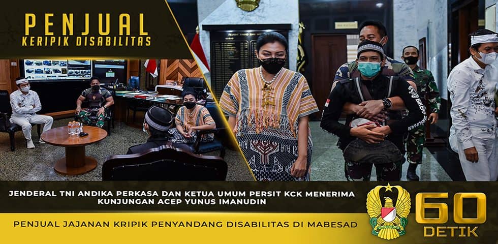 Kasad Beserta Ketua Umum Persit KCK Menerima Kunjungan Acep Yunus Penjual Kripik Disabilitas