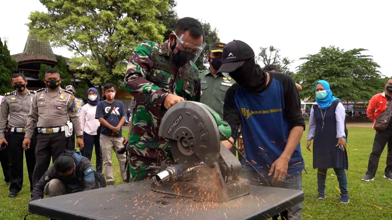 Danrem 061/SK Dukung Polresta Bogor Tindak Pengendara Roda Dua Knalpot Bising