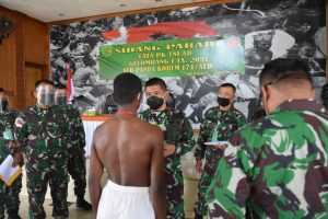 Danrem 174 Merauke Pimpin Sidang Parade Cata PK TNI AD Gelombang I TA. 2021 Sub Panda Korem 174/ATW