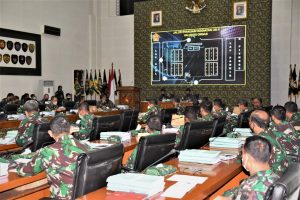 Komandan Kodiklat TNI AD Pimpin Rapat Uji Naskah II Validasi Orgas Satuan Jajaran.