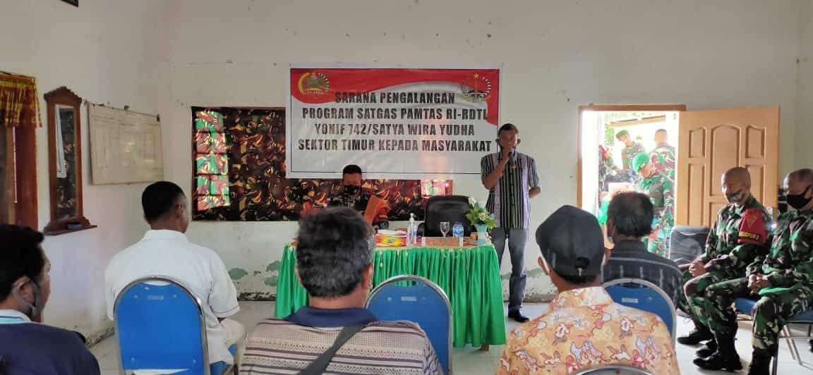 Kunjungi Desa Dafala, Dansatgas Pamtas Yonif 742 Pastikan Siap Bantu Kebutuhan Warga