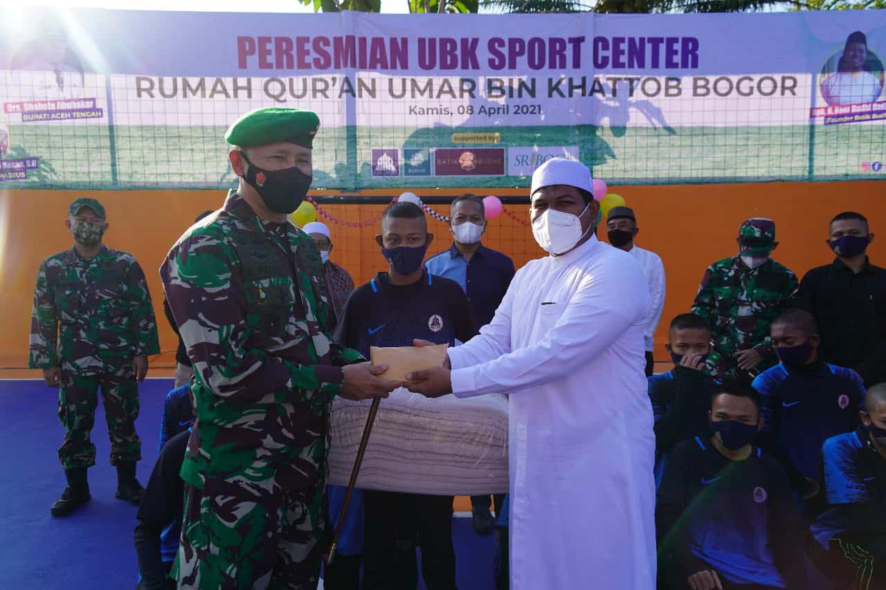 Danrem 061 Resmikan UBK Sport Center di Pondok Rumah Qur’an Umar bin Khattab