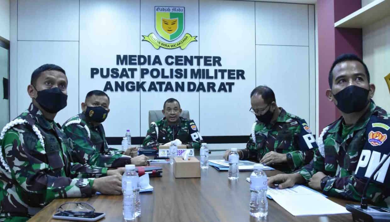 Melalui Vicon, Danpuspomad Cek Kesiapan Pomdam Wilayah Dukung Latma Garuda Shield 2021