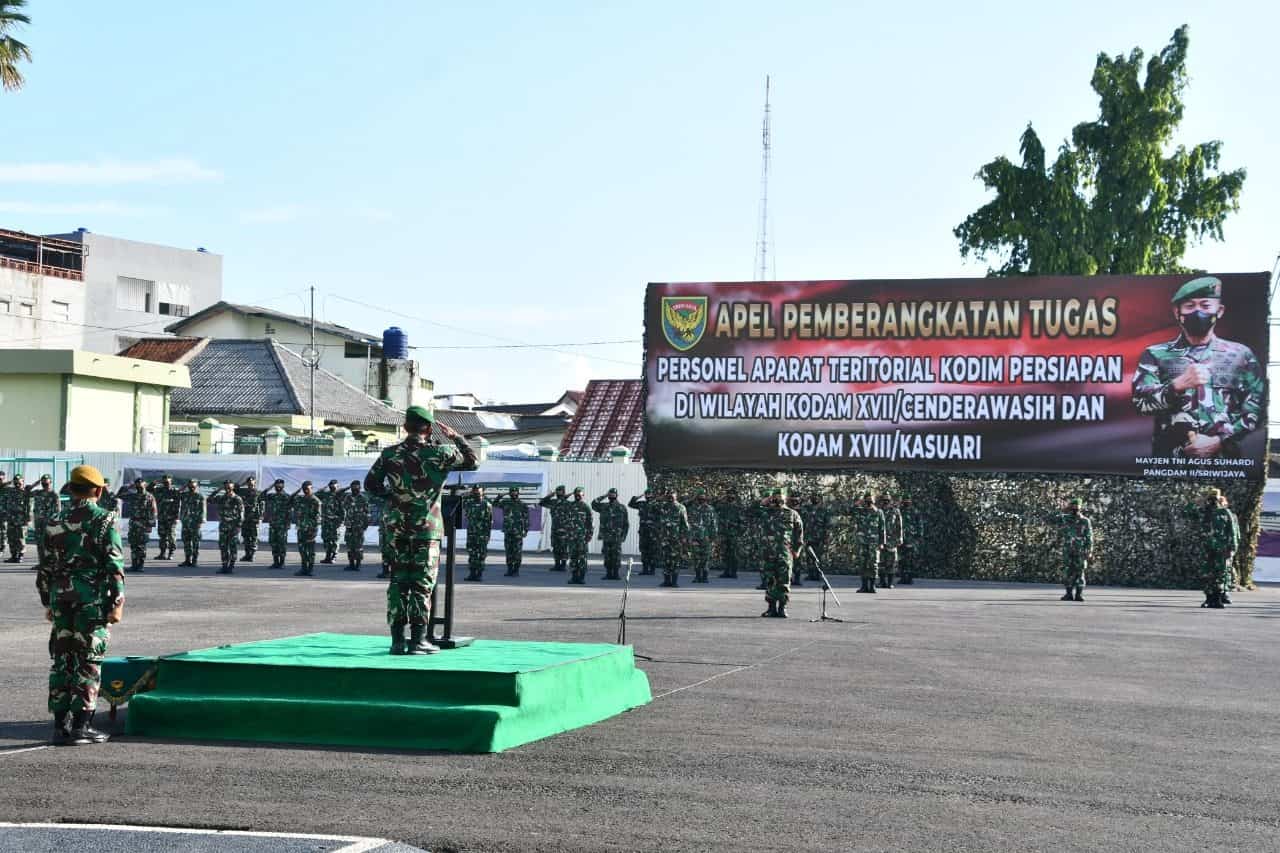 Kodam II/Sriwijaya Berangkatkan Personel Satgas Bko Apter Ke Wilayah Indonesia Timur