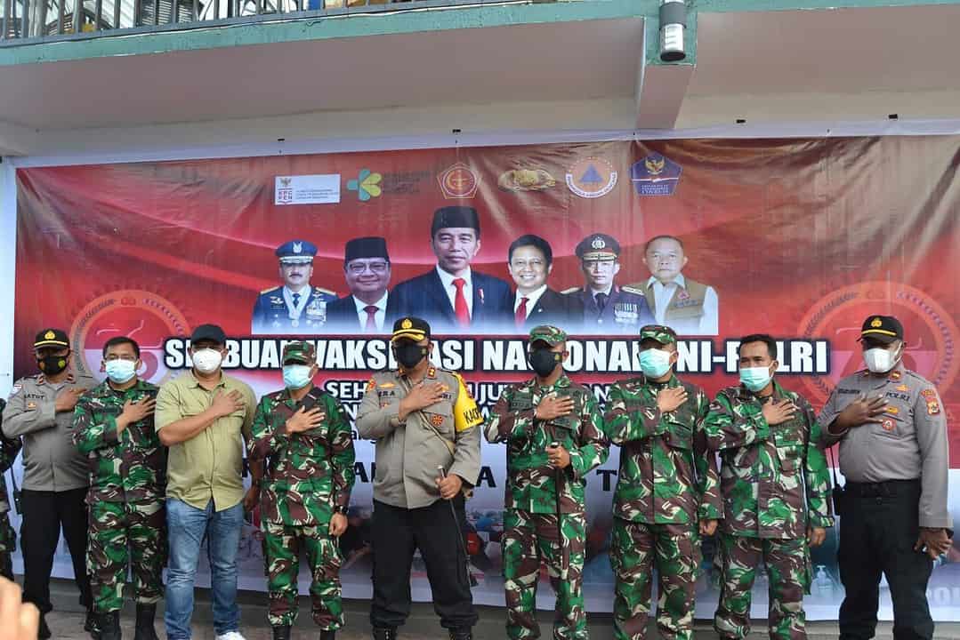 Cegah Penyebaran Covid-19, Kodim 1710/Mimika Sukseskan Serbuan Vasinasi Nasional TNI-Polri