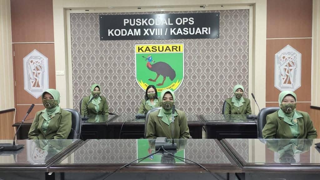 Kodam XVIII/Kasuari Ikuti Vicon Upacara Prasetya Perwira Lulusan Diktukpa TNI AD 2021